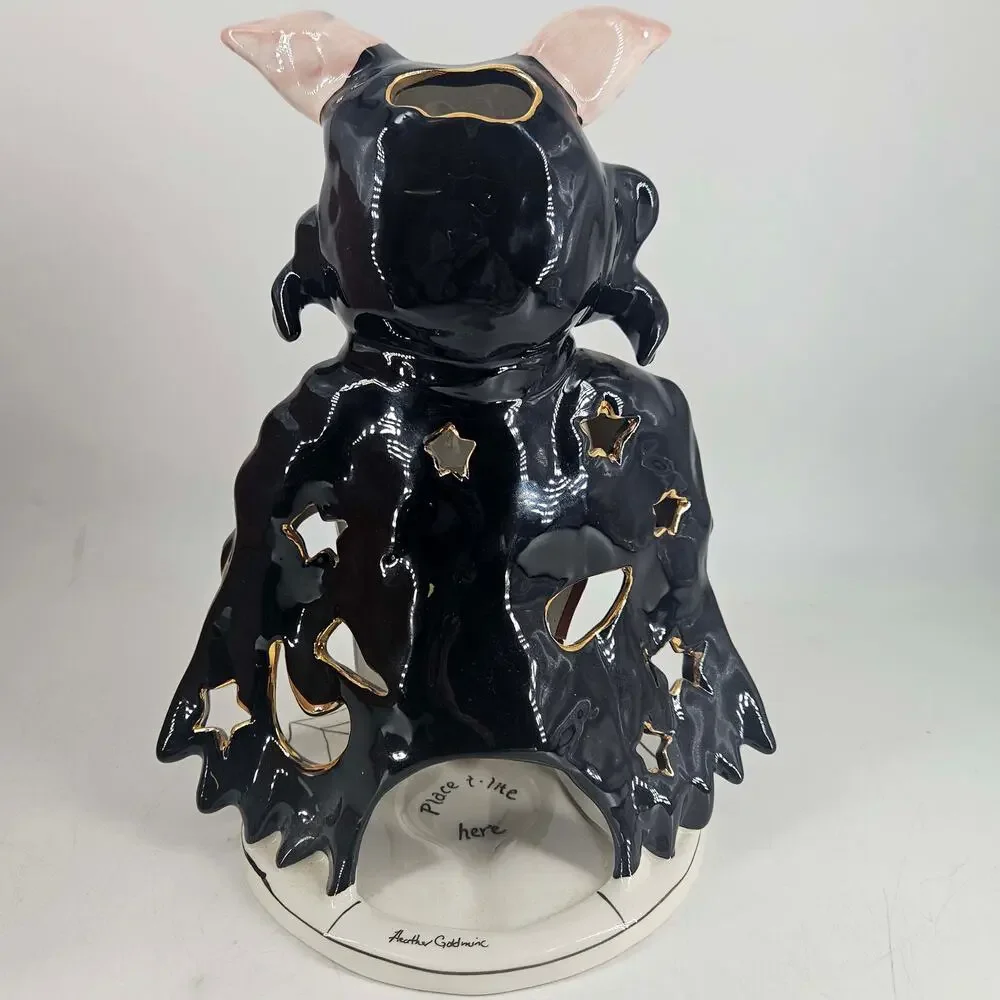 Blue Sky 2009 Heather Goldminc Vampire Pig Pigula Halloween Tea Lite Holder